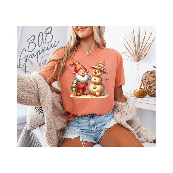 Beach Gnome Sand Snowman- DTFilm Transfer
