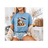 Beach Gnome with Ice Cream- DTFilm Transfer