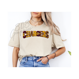 Chargers Burgundy and Gold Yarn Stitch- Transfer