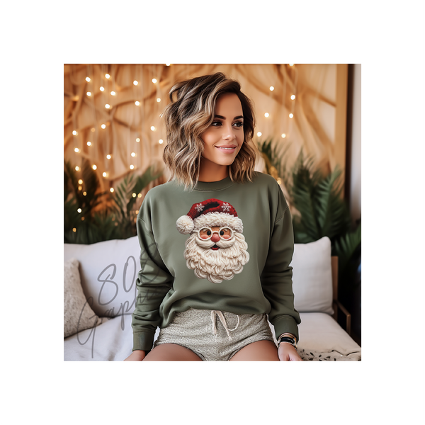 Crochet Yarn Santa- DTF Film Transfer