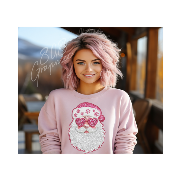 Faux Sequin Glitter Santa- DTF Film Transfer