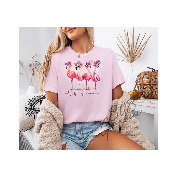 Hello Summer Flamingo Flock