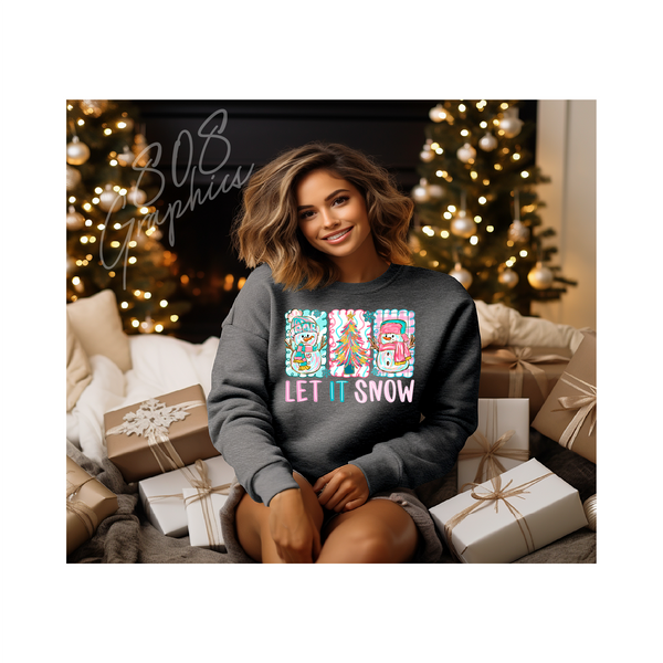 Let It Snow Preppy Pink