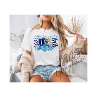 Nurse Floral Blue - DTFilm Transfer