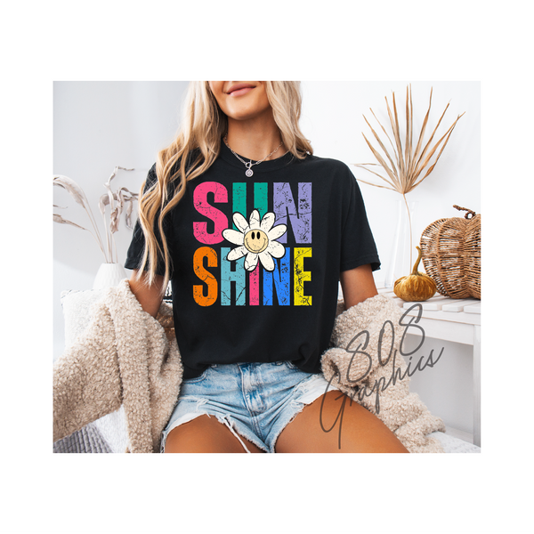 Sunshine Smiley Daisy- DTFilm Transfer